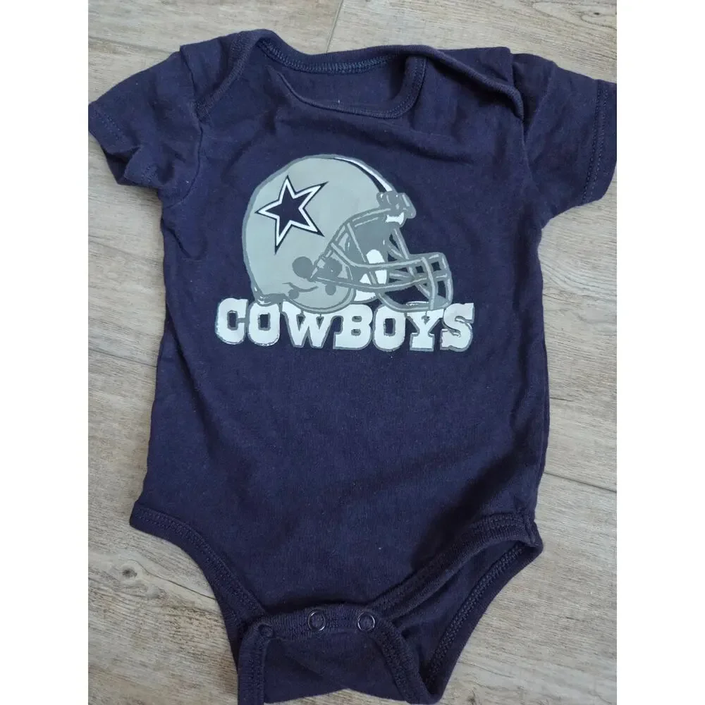 Dallas Cowboys Baby Bodysuits 6M Lot 2 Pack Infant Short Sleeve Creeper NFL